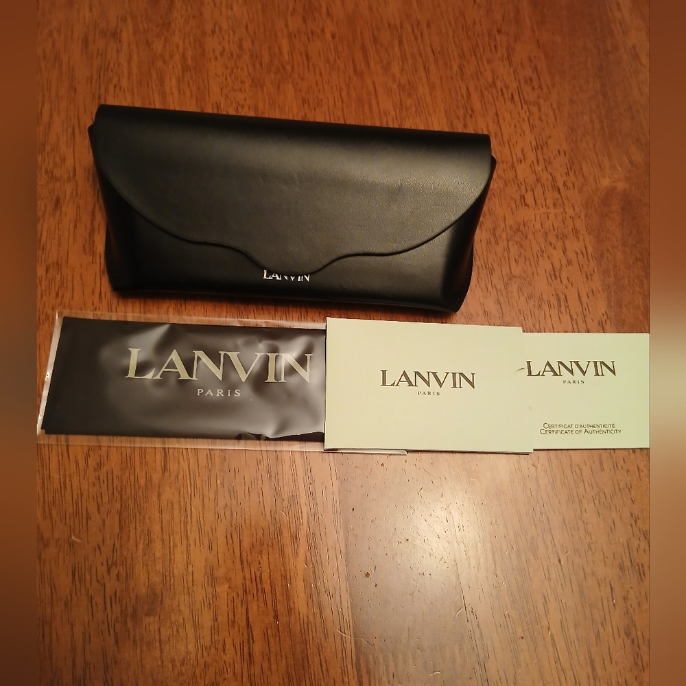 LANVIN Black Leather Eyewear Case Include Everything Ecxept Sunglasses!